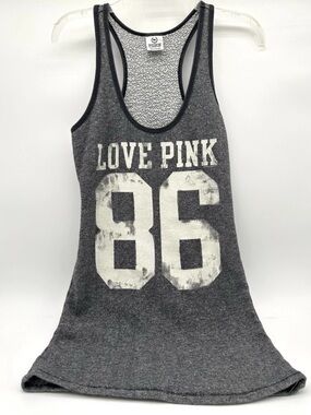 Y2K Victorias Secret Love Pink Tank Top Dress Beach Cover Up Vintage 2000s EUC